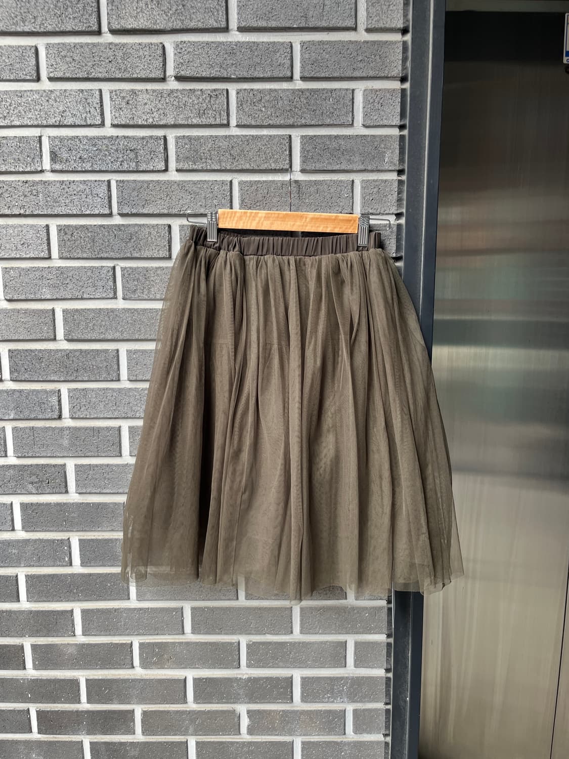 Rope 로페 더블 튤 스커트 다크 그린 상품이미지2