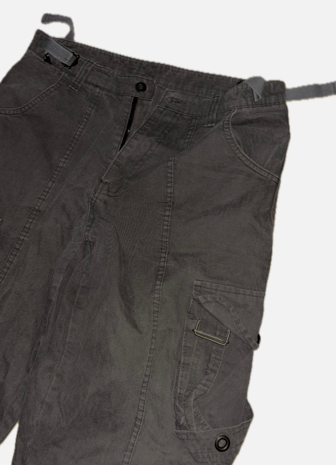 빈티지 본디지 디테일 고동색 브라운 와이드 카고팬츠 상품이미지5