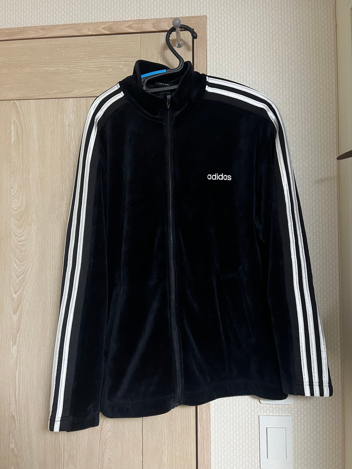 아디다스 블랙 벨벳 벨루아 져지 트랙탑 y2k 상품이미지1