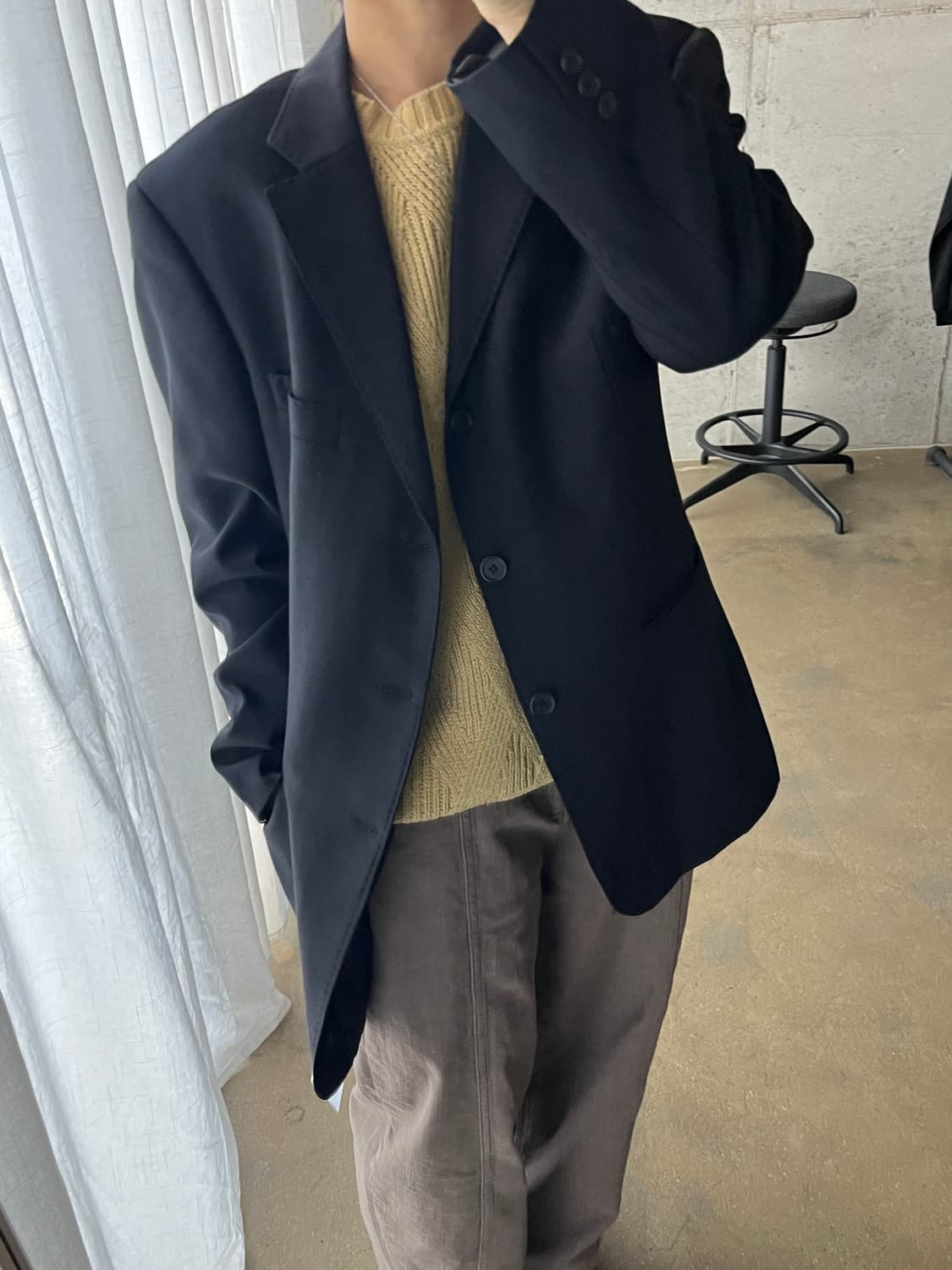 Trugen 캐시미어 블레이저 네이비 상품이미지3