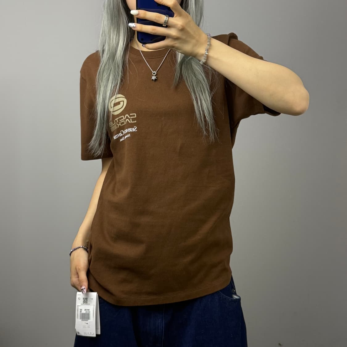  (새상품) 나이키 NRG X CACTUS JACK BH 브라운 반팔 티 상품이미지2