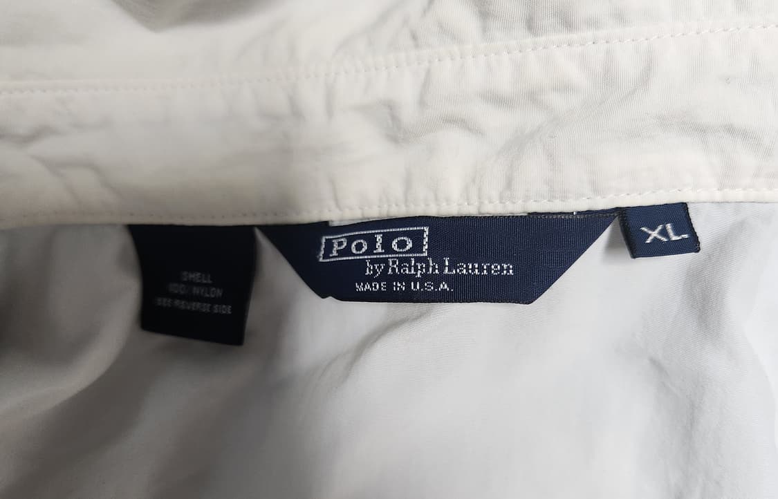 90s 폴로 화이트 오버핏 블루종 트랙자켓 오버핏 바람막이 XL 상품이미지3