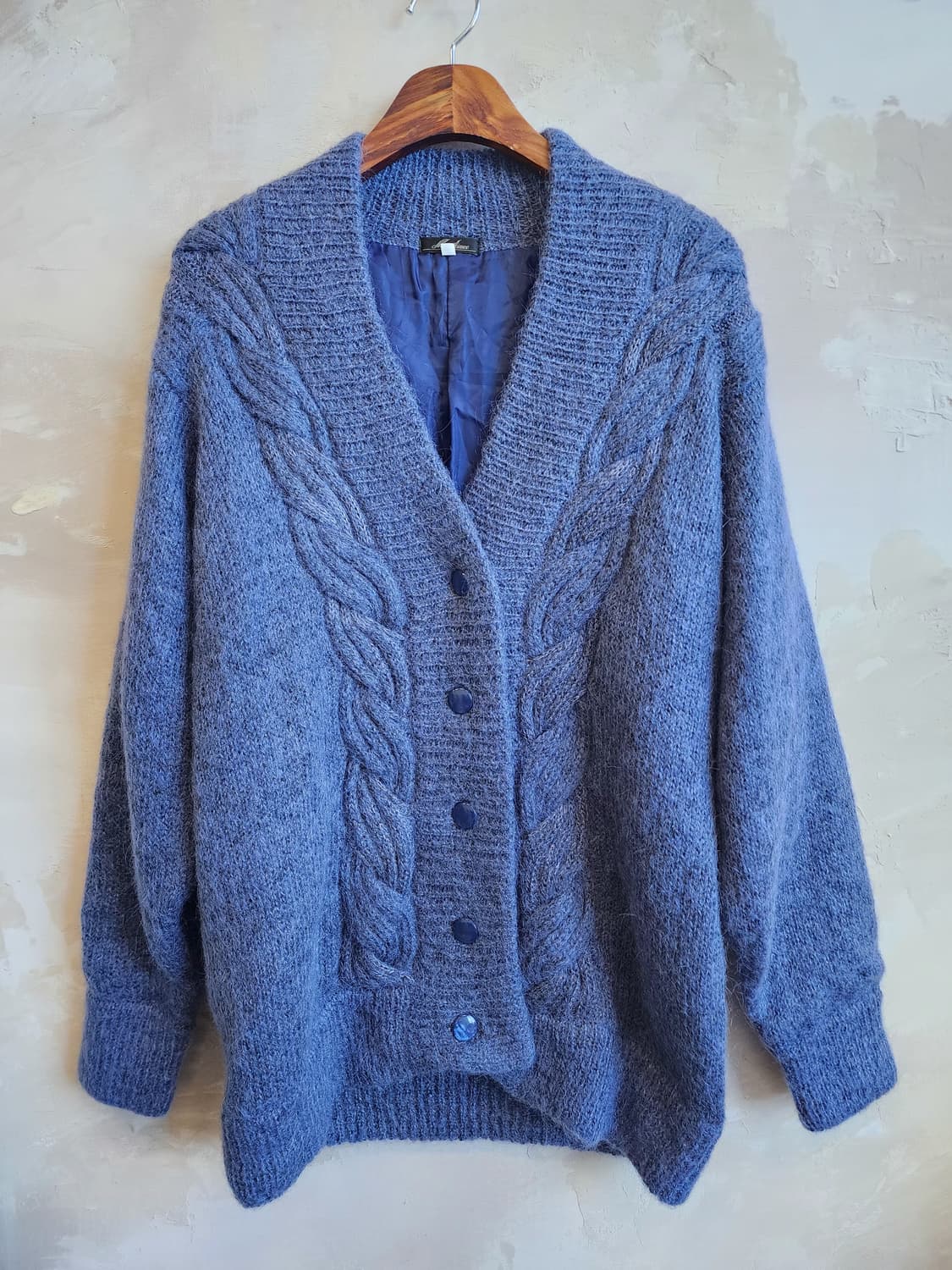 울혼방 퍼플 가디건 상품이미지1