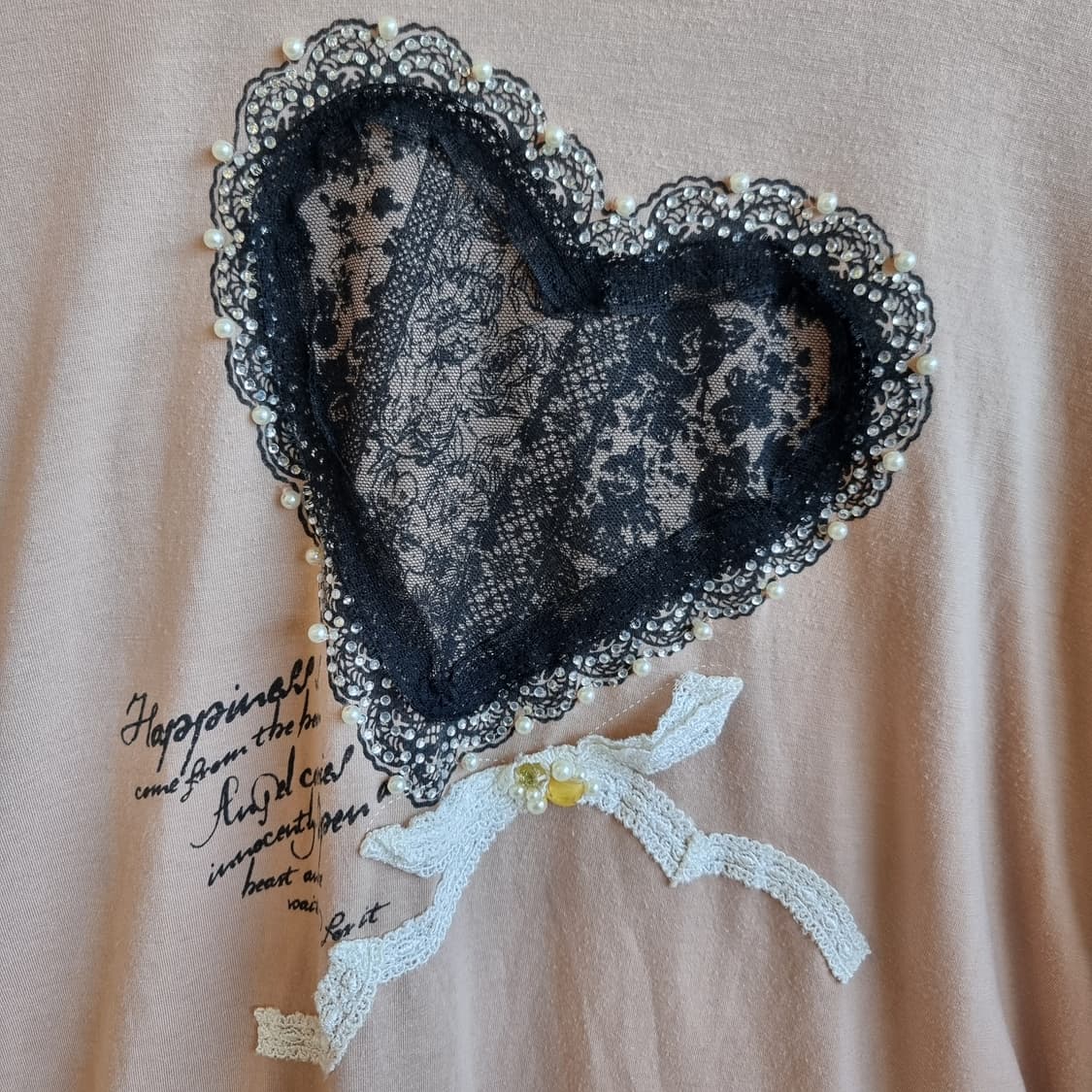 axes femme 하트 레이스 프릴 티블라우스 상품이미지2