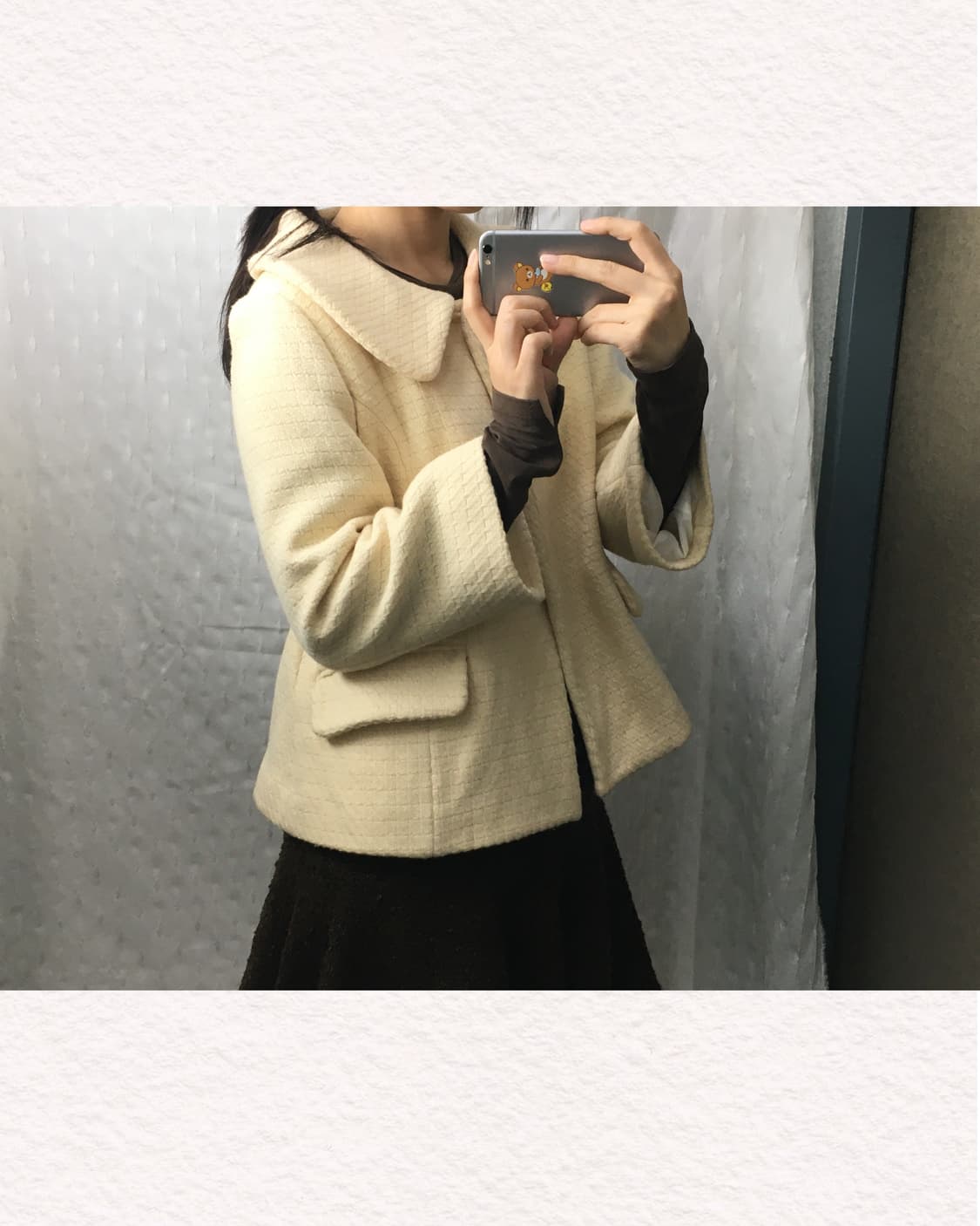 아이보리 울 숏코트  상품이미지3