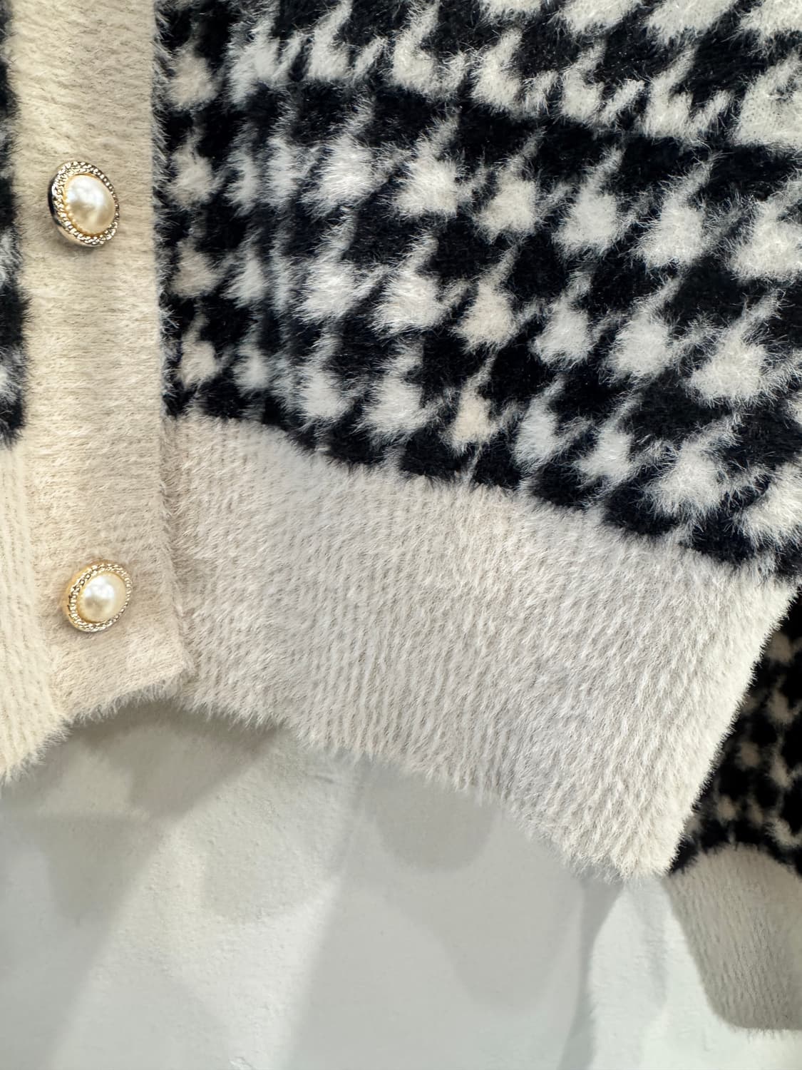 vintage 진주버튼 포인트 체크가디건 상품이미지3