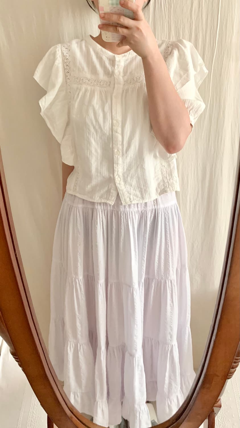 레이스 크로쉐 프릴 블라우스 상품이미지2