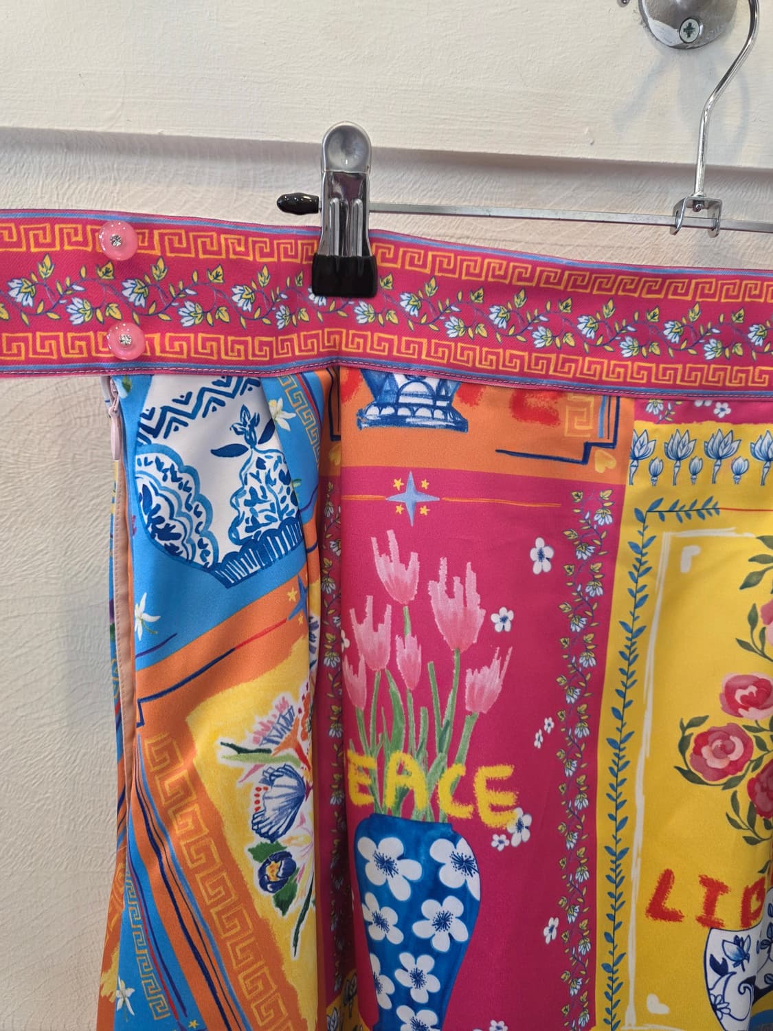 정희진 패턴 롱 스커트 플라워/도자기 프린팅 상품이미지1