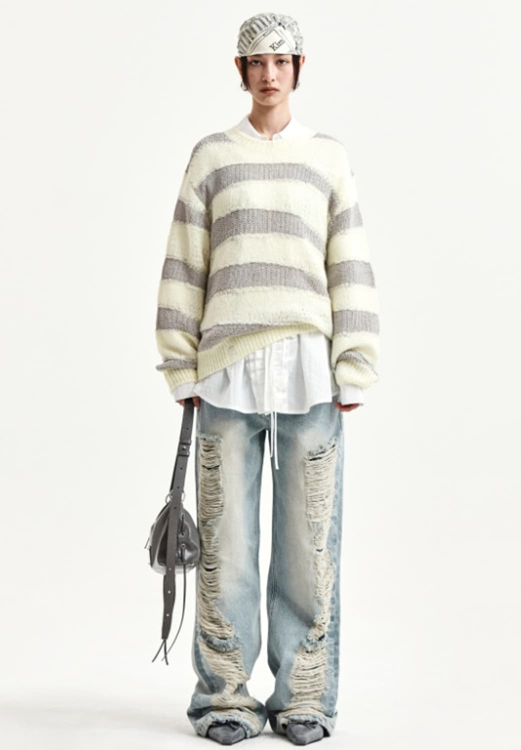 마뗑킴 데미지 데님팬츠 S 상품이미지3