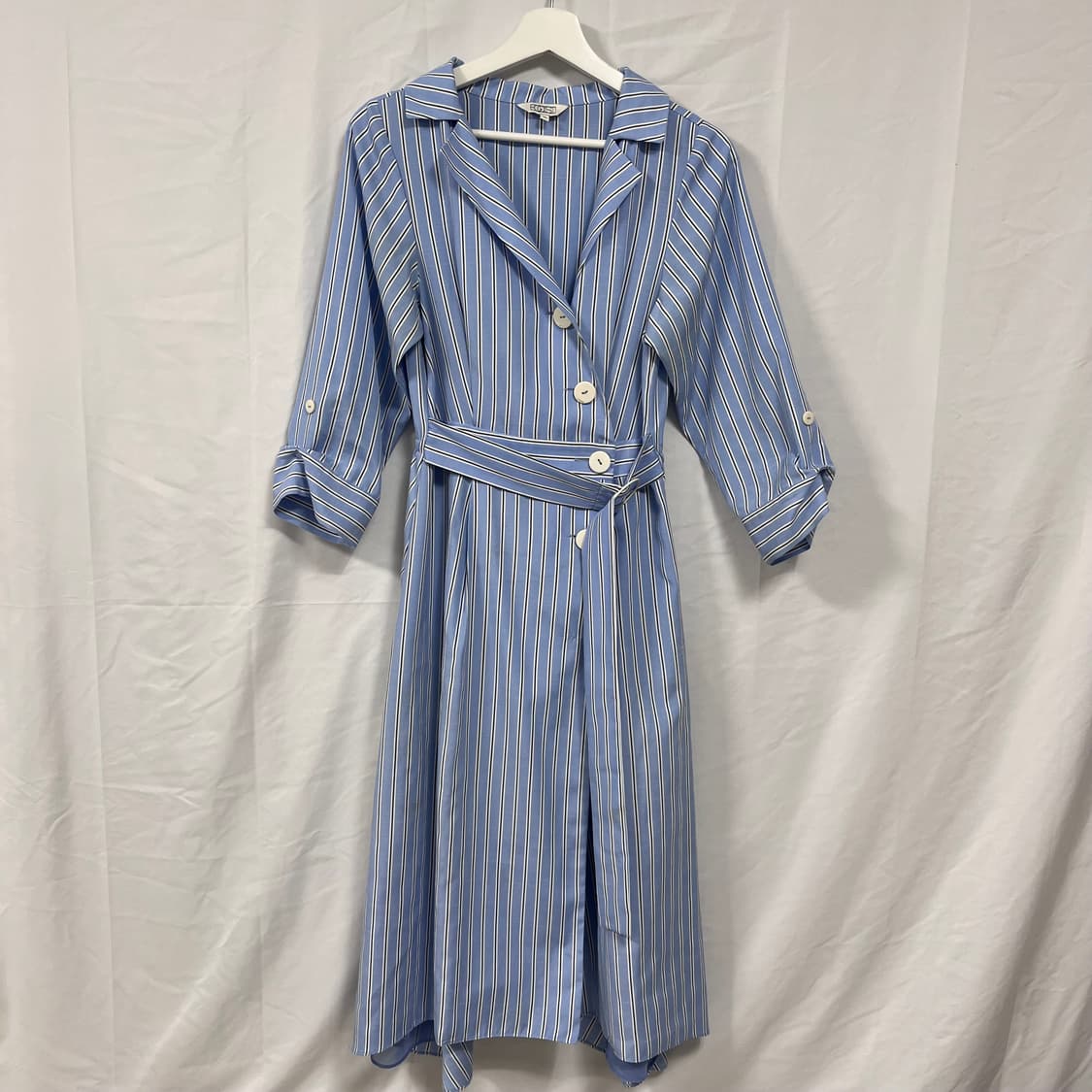 에고이스트 스트라이프 벨티드 셔츠 원피스 상품이미지1