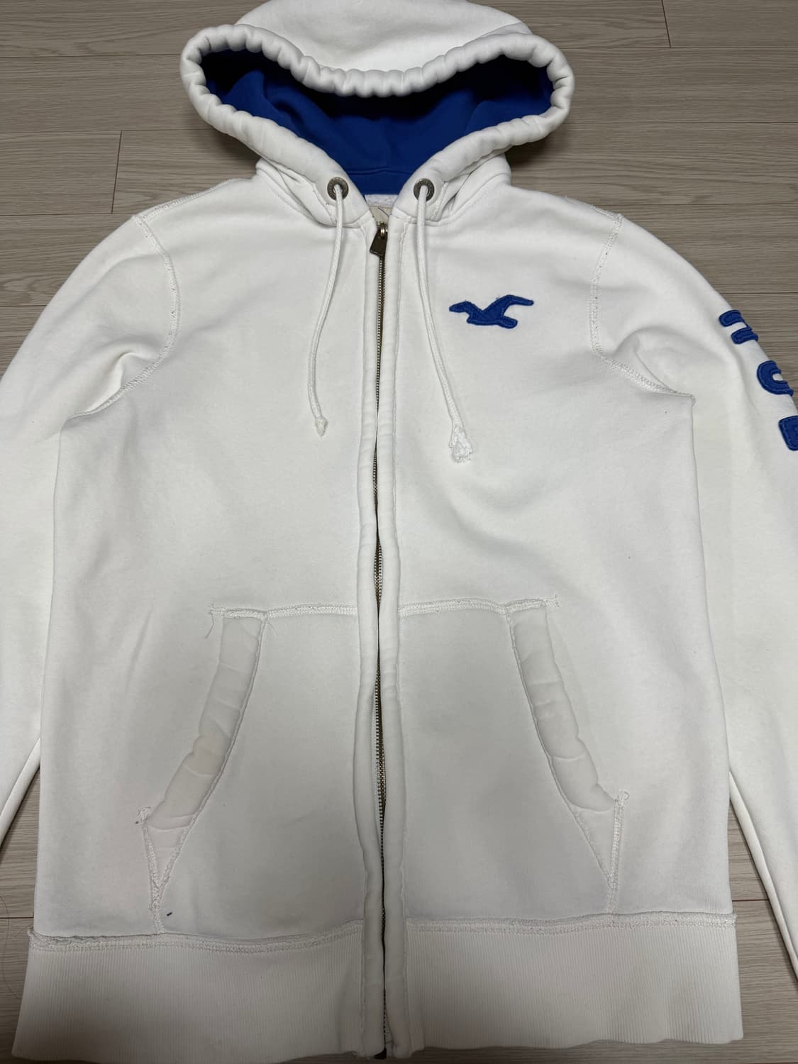 홀리스터 흰색 후드집업 m 상품이미지2