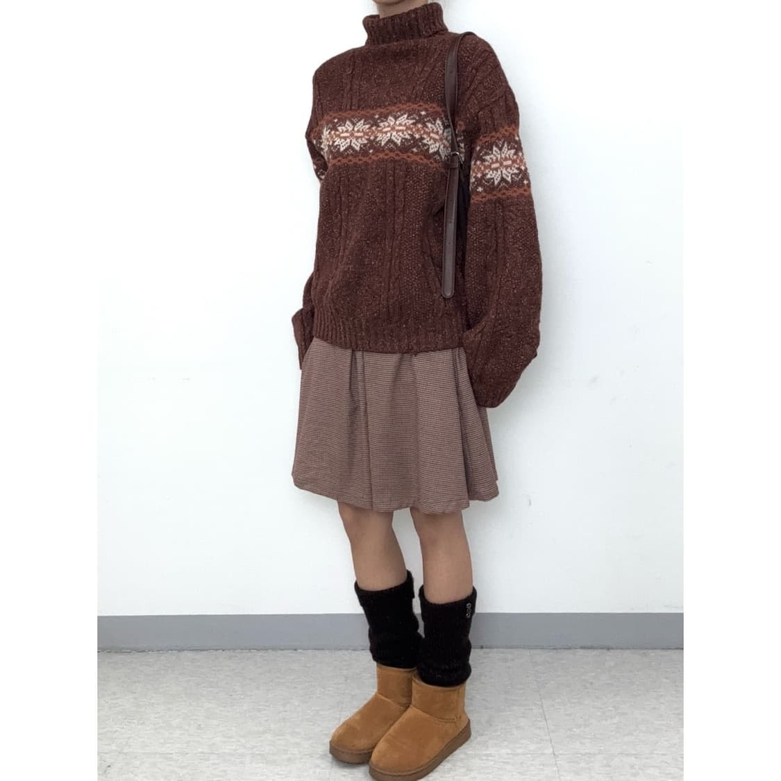 빈티지 브라운 스커트 상품이미지2