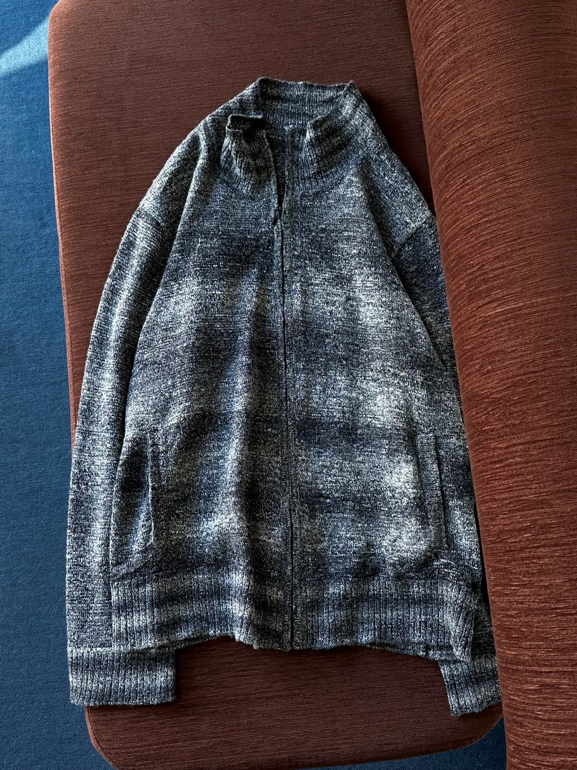 Pattern knitted 2way neck zip jacket 상품이미지1