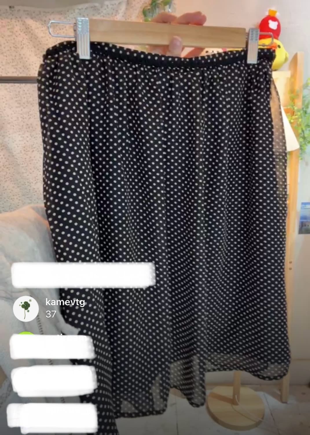 카메빈티지 레이어드 도트 스커트 상품이미지2