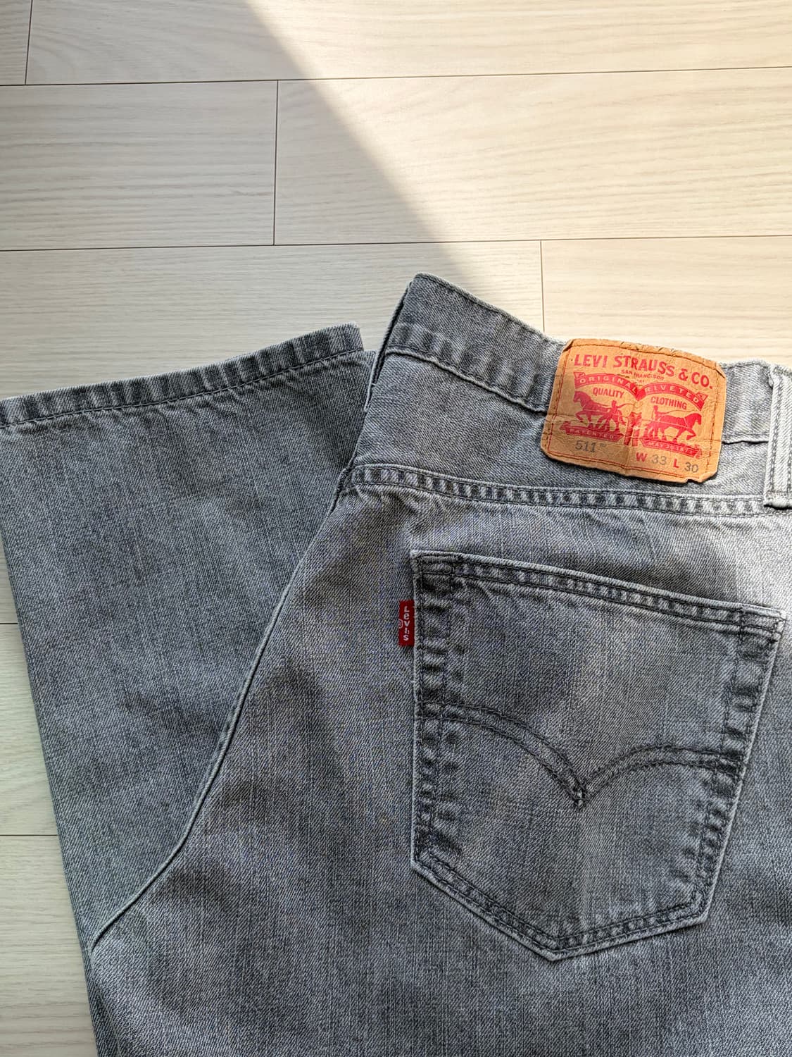 Levis 빈티지 리바이스 511 그레이 데님 진 33x30 상품이미지4