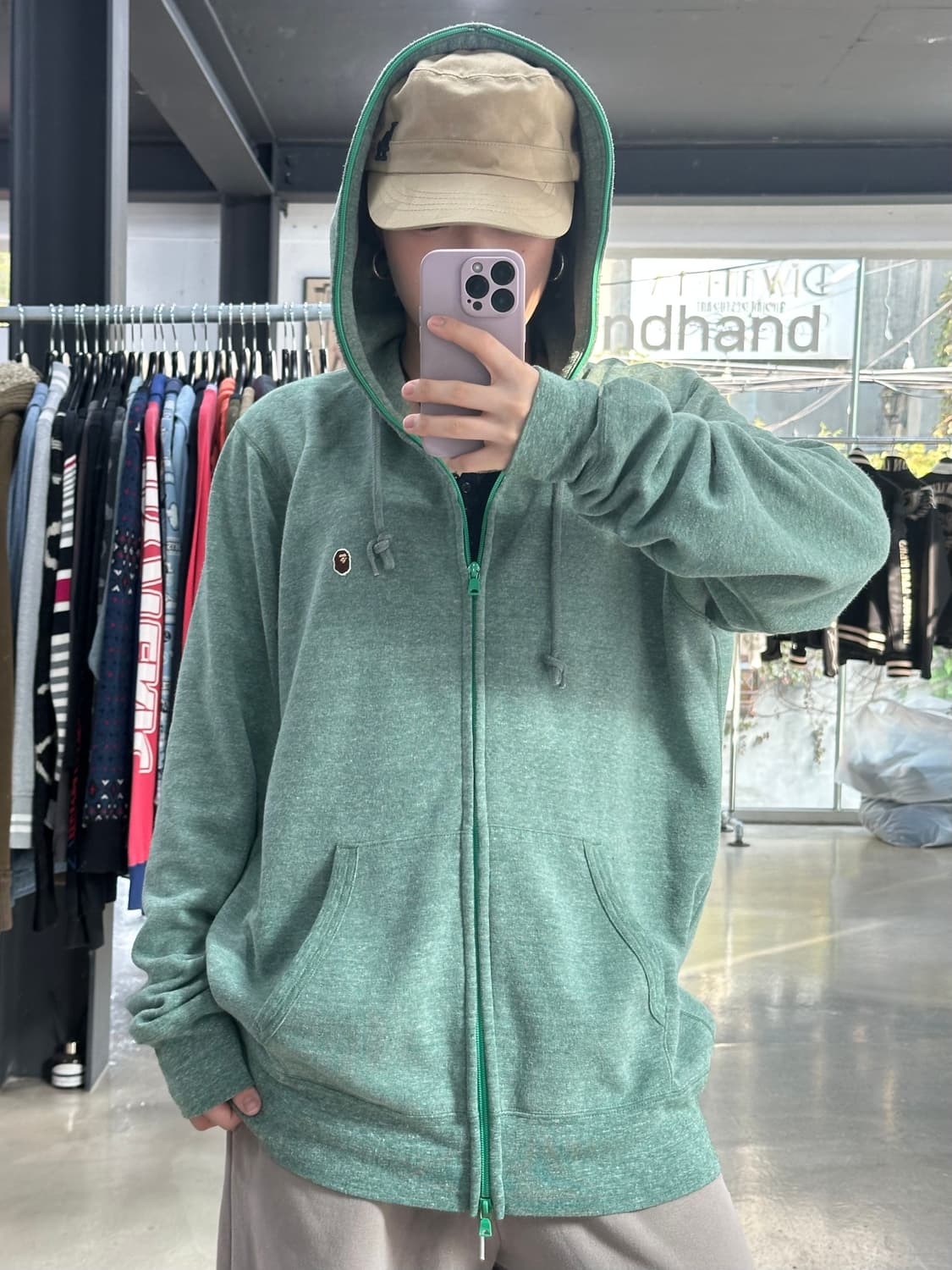 베이프 자수 사루 풀 후드집업 상품이미지1