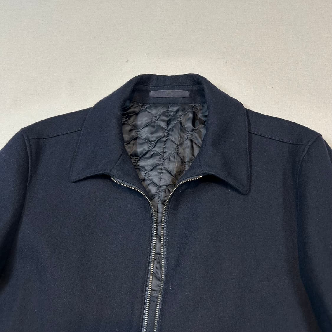 XL) 코모도 스퀘어 네이비 울 블루종 봄버 자켓 상품이미지4