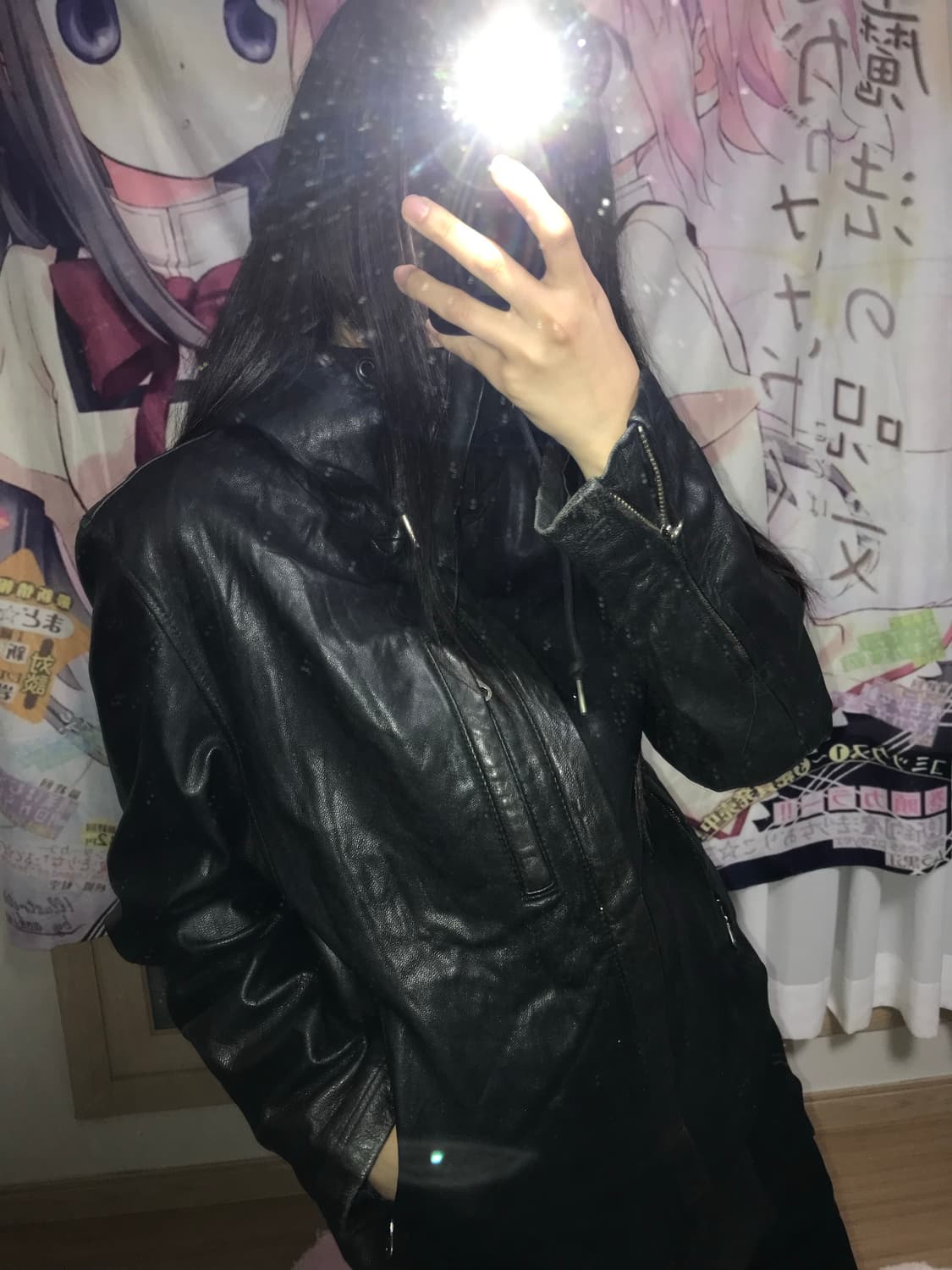 블랙 후드 레더자켓 락시크 코르티스깔 상품이미지2