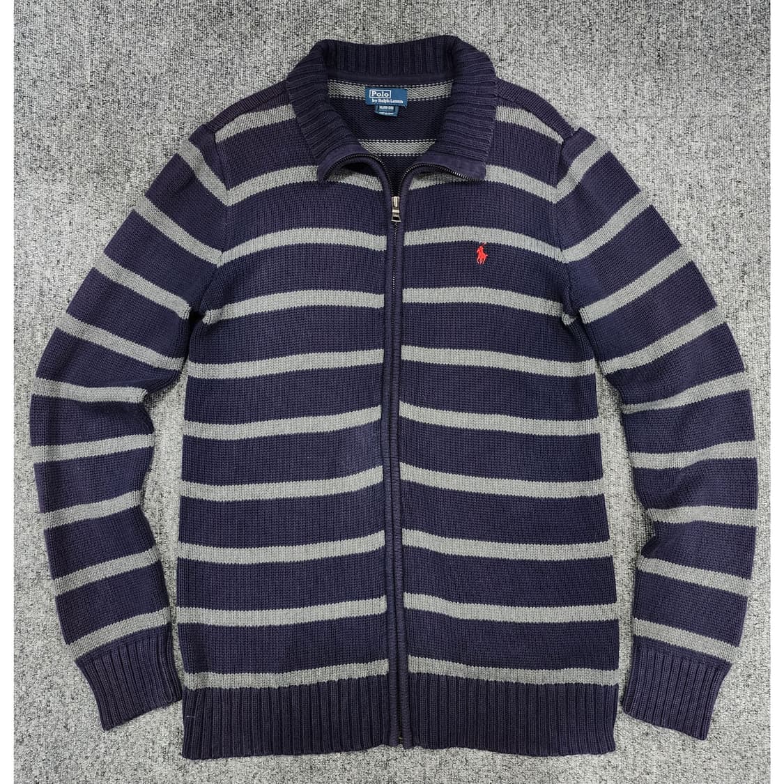 폴로 랄프로렌 스트라이프 풀집업 니트 보이즈 XL 상품이미지1