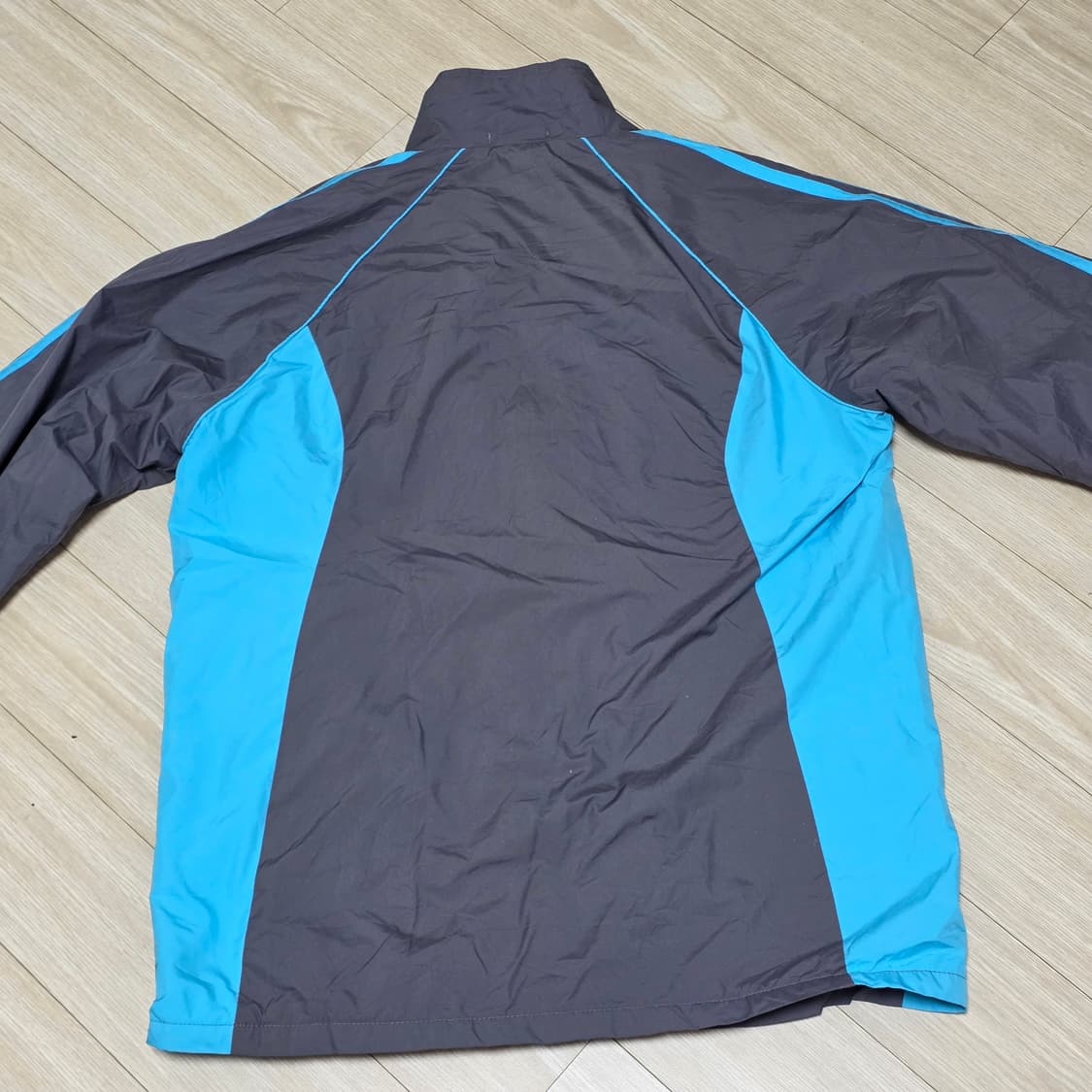 일본판 아디다스) 빈티지 회색x블루 배색 올드스쿨 희귀 바람막이 져지 상품이미지3