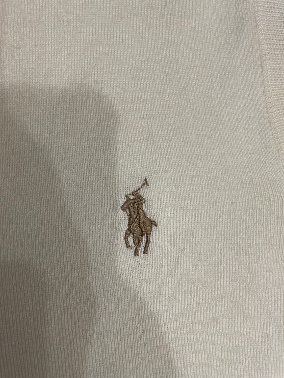 폴로 랄프로렌 피마코튼 니트 조끼 베스트 아이보리 상품이미지3