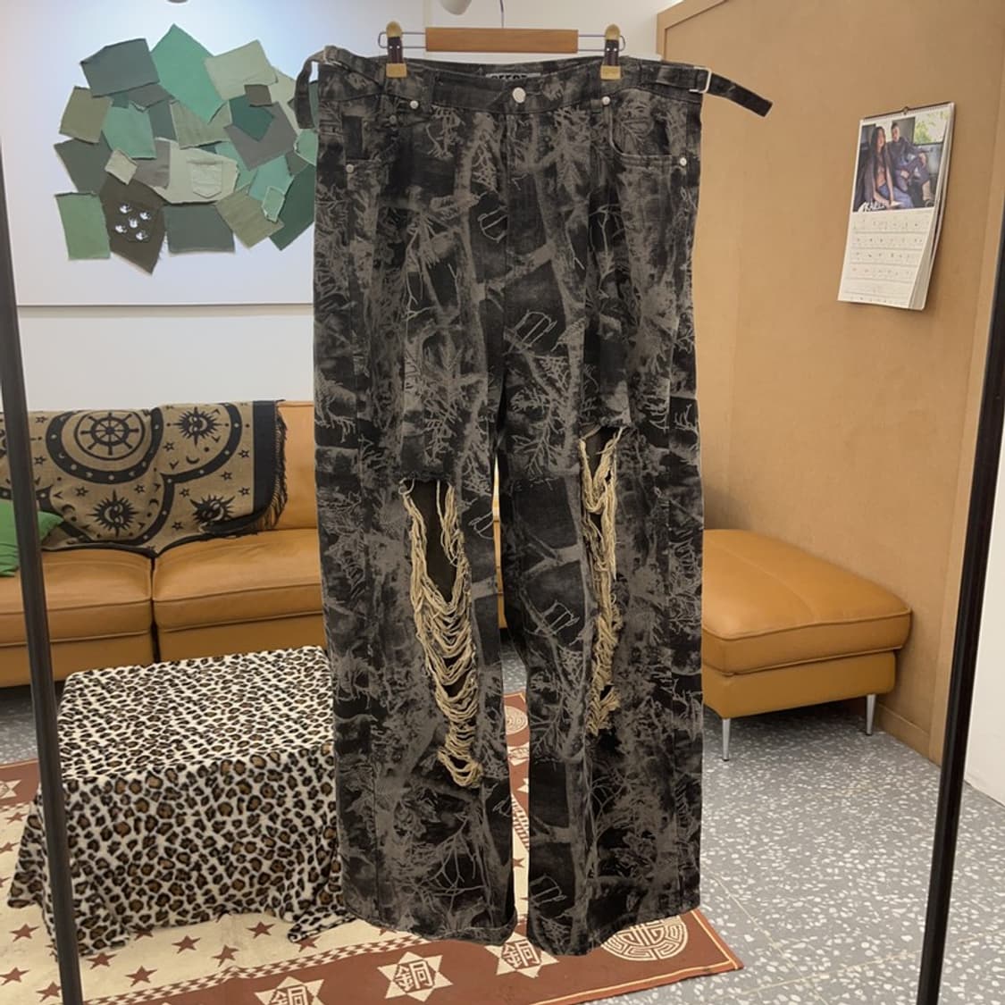 SEEOT 빈티지 아메카지 스트릿 펑크 데미지 코튼팬츠 L C09256 상품이미지3