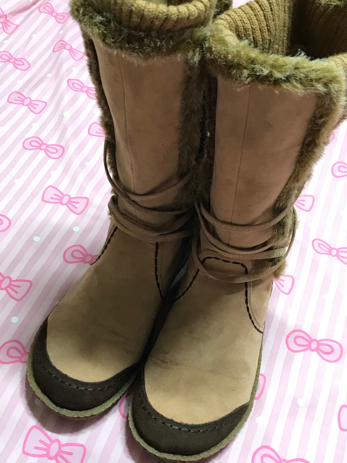 니트 스웨이드 롱부츠 상품이미지2