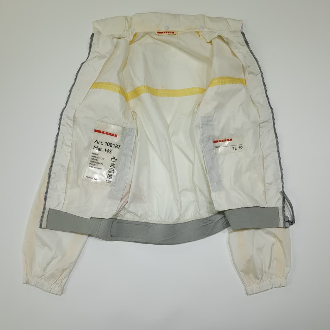 CL324 L 프라다 90s 이태리판 나일론 분리형 자켓 아우터 상품이미지3