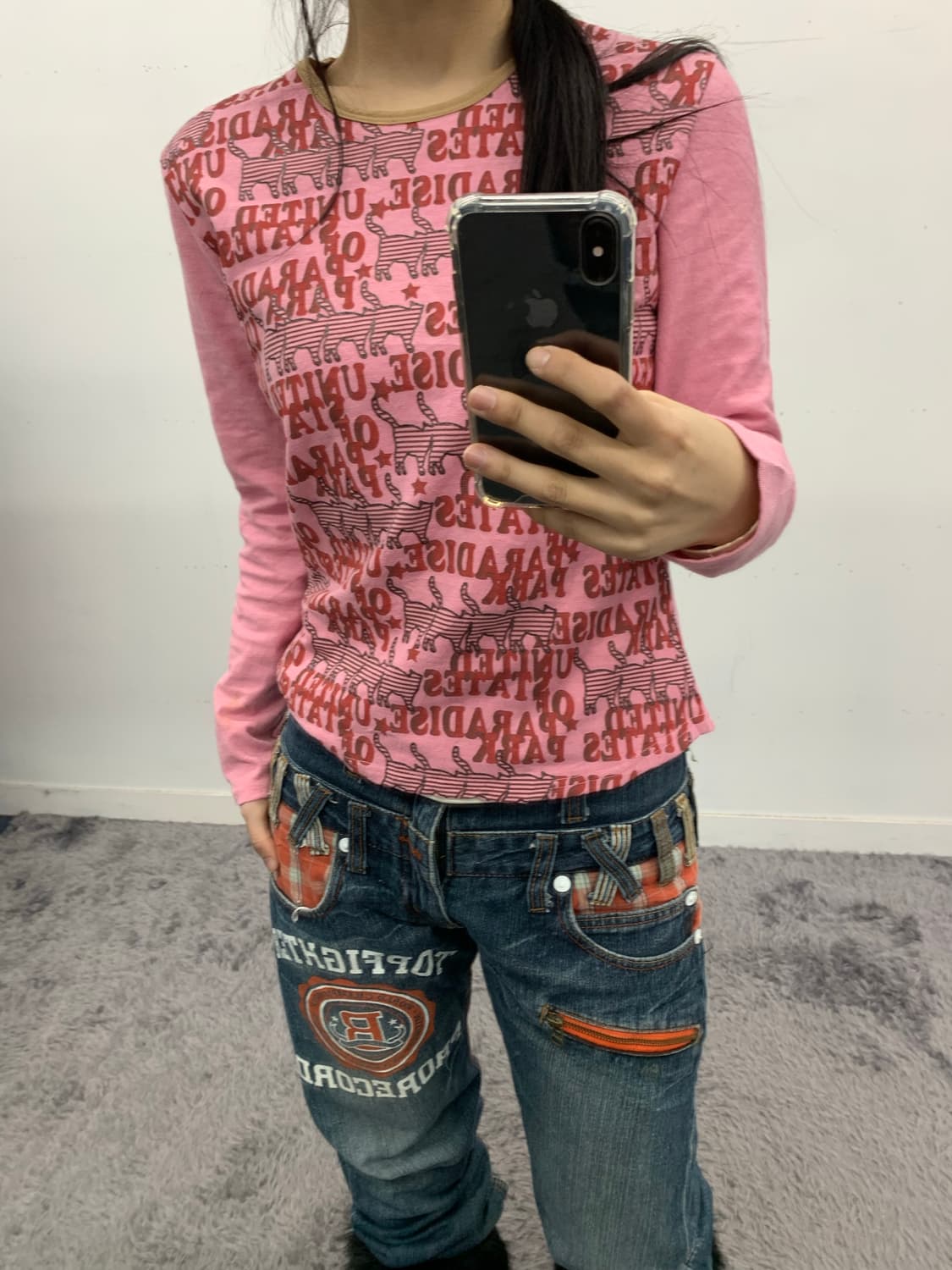 Uspp 핑크 프린팅 롱슬리브 상품이미지2