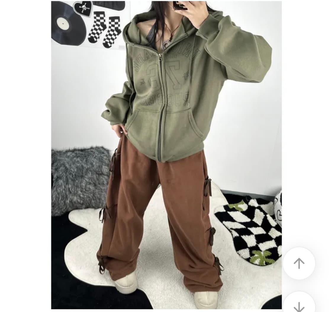 에이블리 남여공용 넘버 프린팅 후드집업 (새상품) 상품이미지2