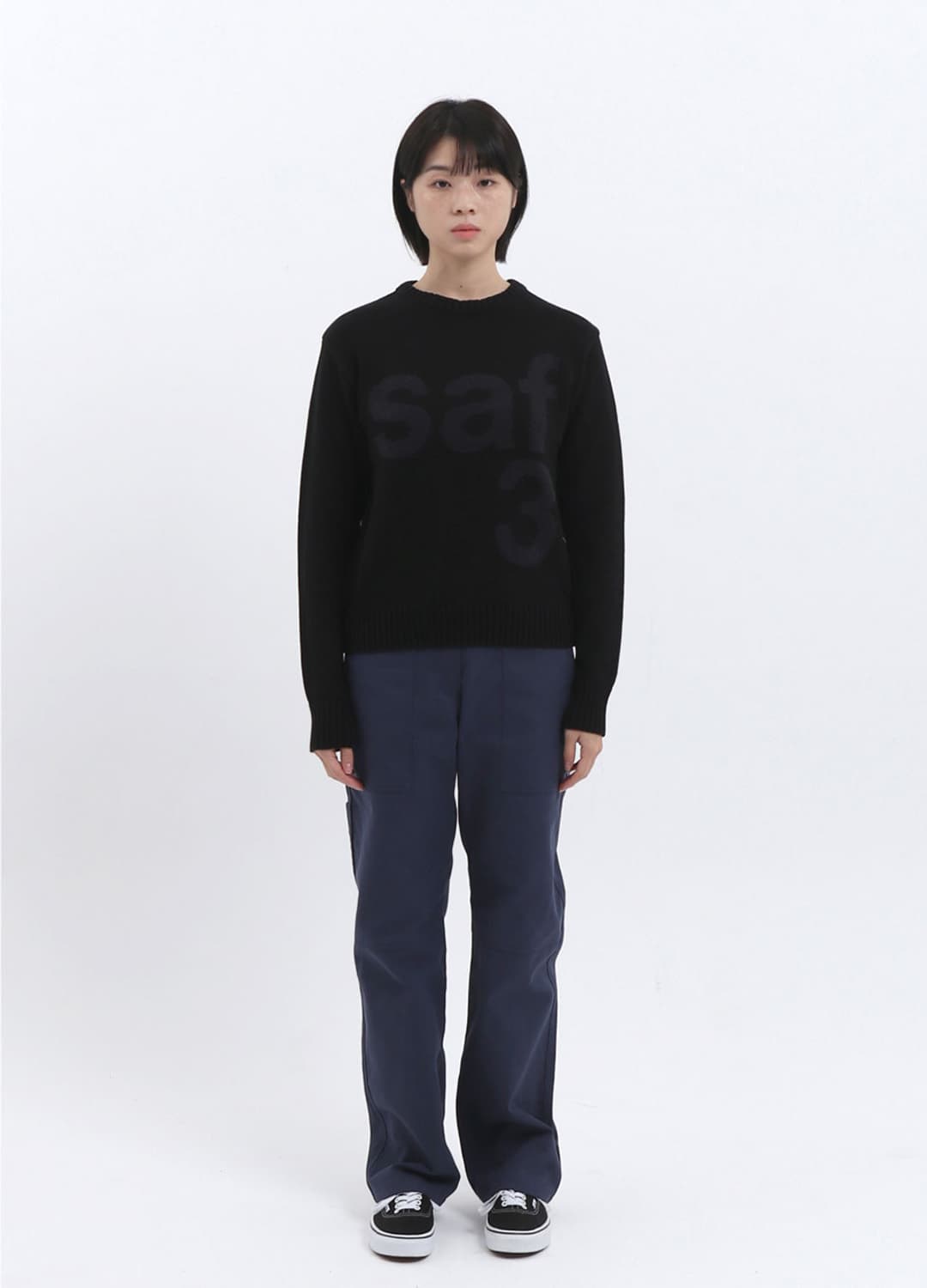 사파리스팟 니트 1/2 블랙 상품이미지3