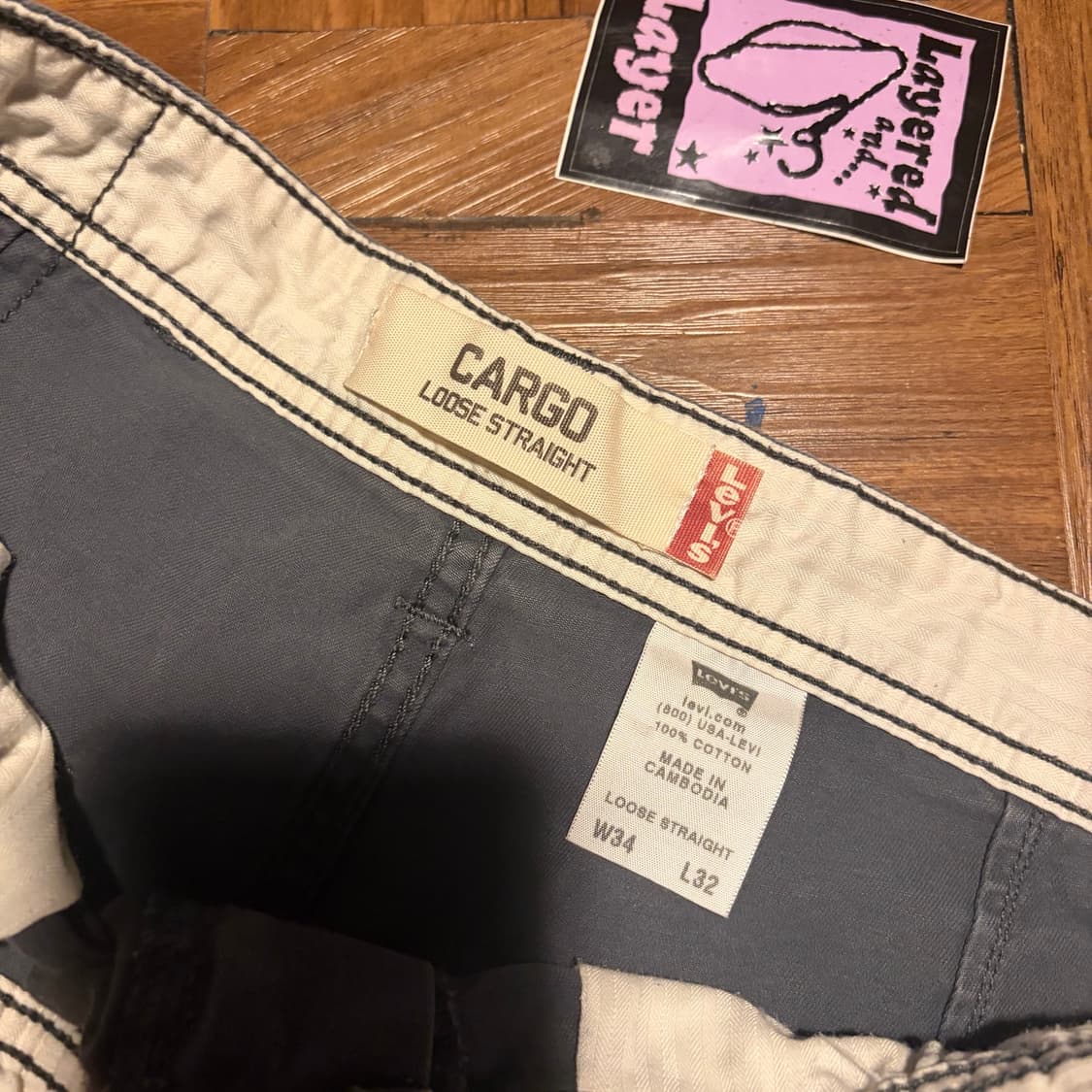00S LEVI'S WORKWEAR 루즈핏 카고 새깅 팬츠 상품이미지5