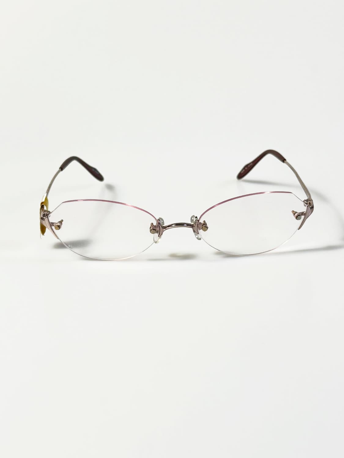 JUNKO SHIMADA 티타늄 무테 오벌 빈티지 틴트 안경 상품이미지1