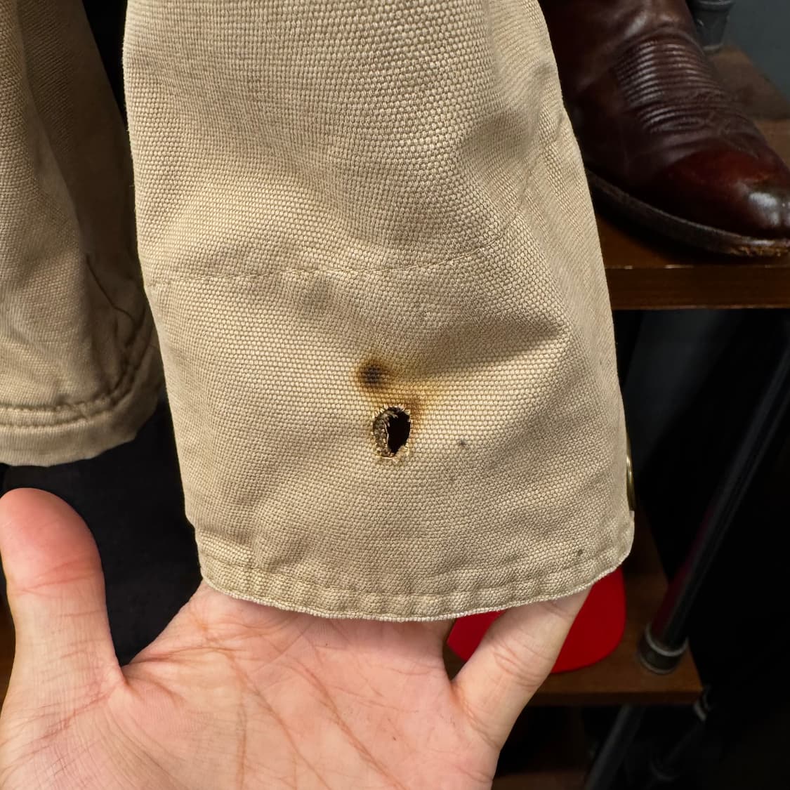 90s 빈티지 Moose 프린팅 블랭킷 라이닝 워크 디트로이트 자켓 상품이미지7