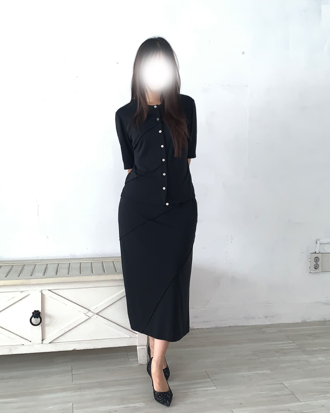 Black Minimal Asymmetrical Set-Up 상품이미지4