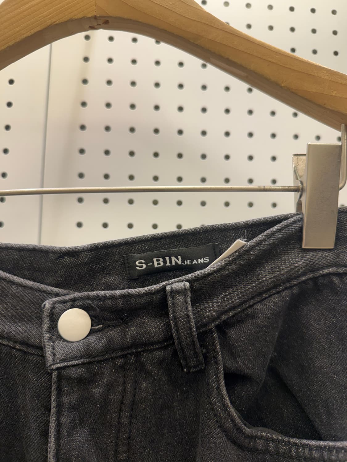 블랙 워싱 와이드 데님 팬츠 U732 상품이미지5