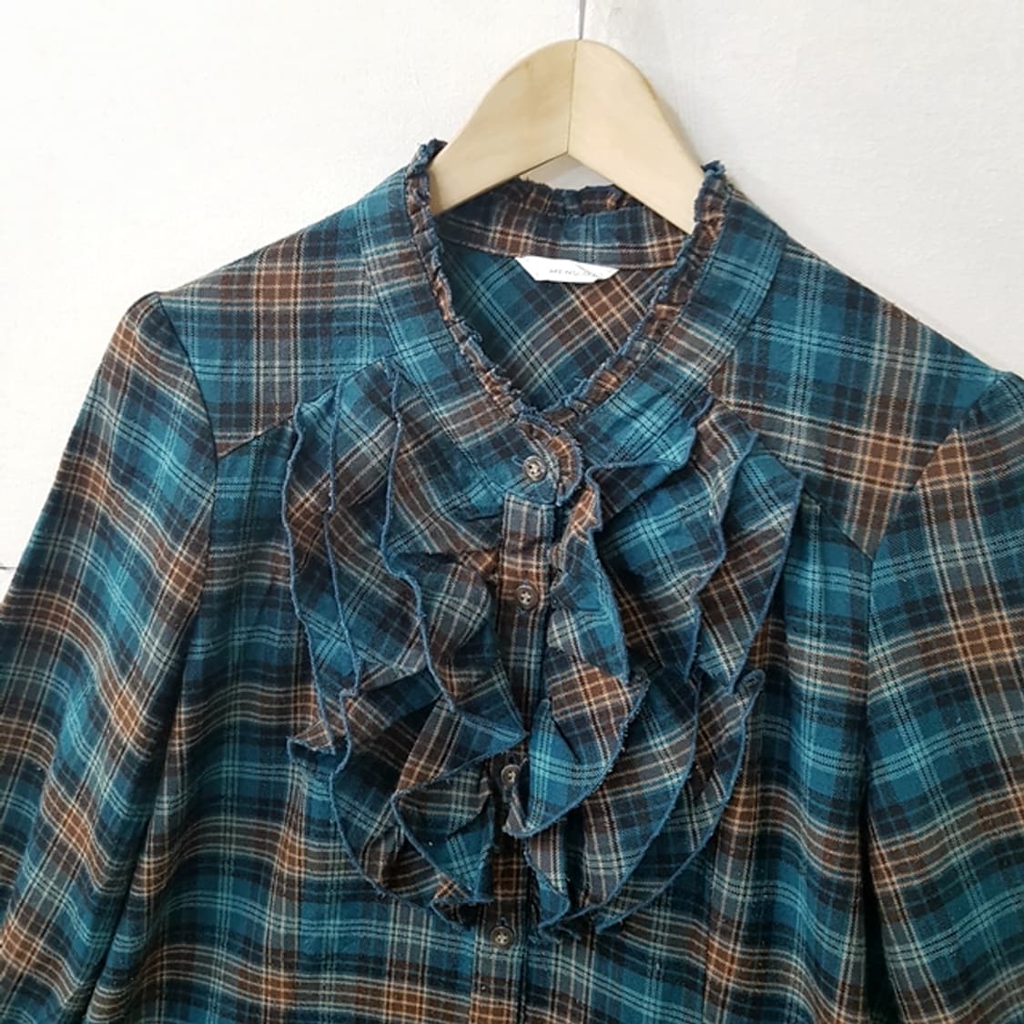 MENU 010 프릴 체크 원피스 상품이미지2