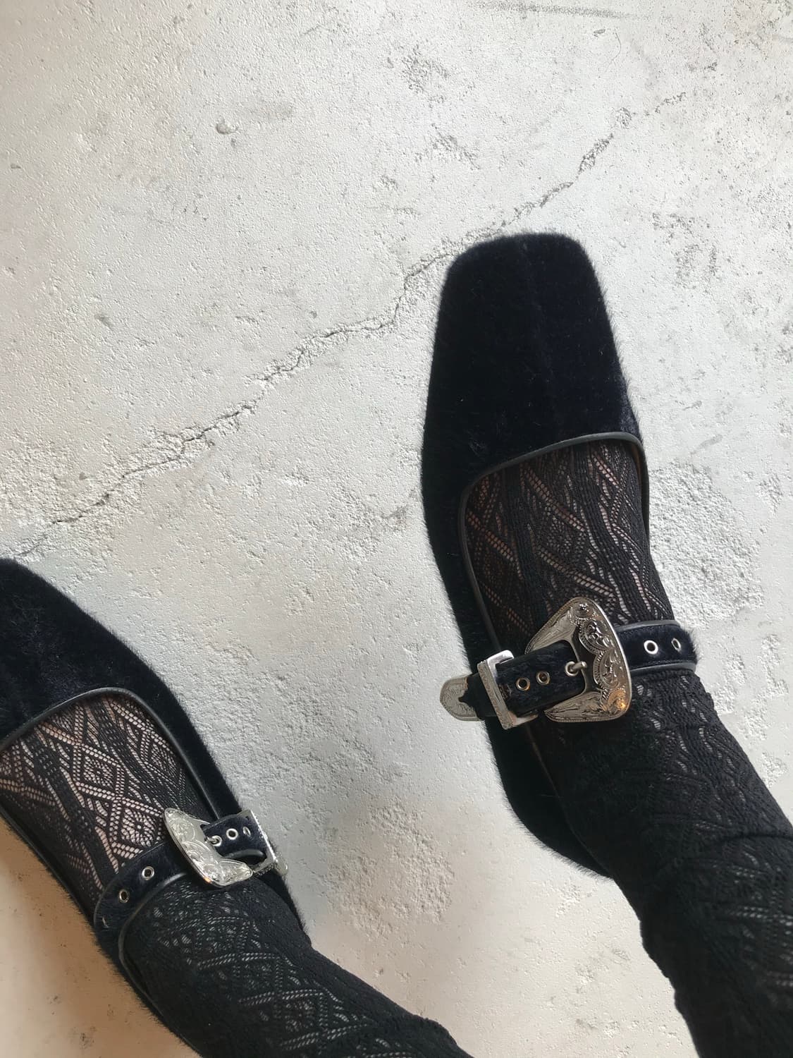 black faux fur mary jane shoes 상품이미지9