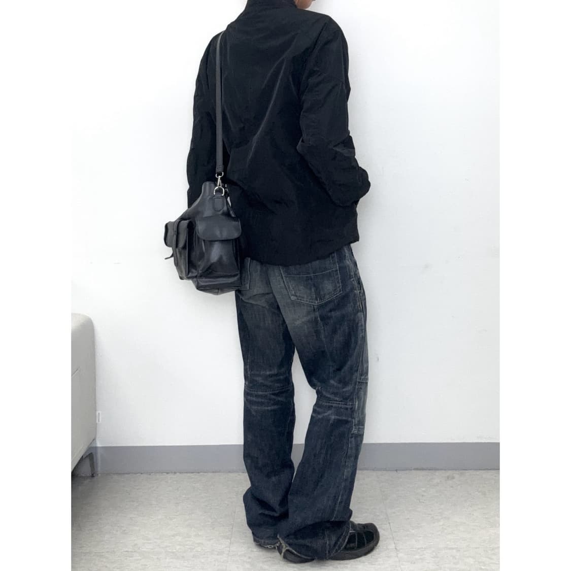 빈티지 블랙 봄버 자켓 상품이미지5