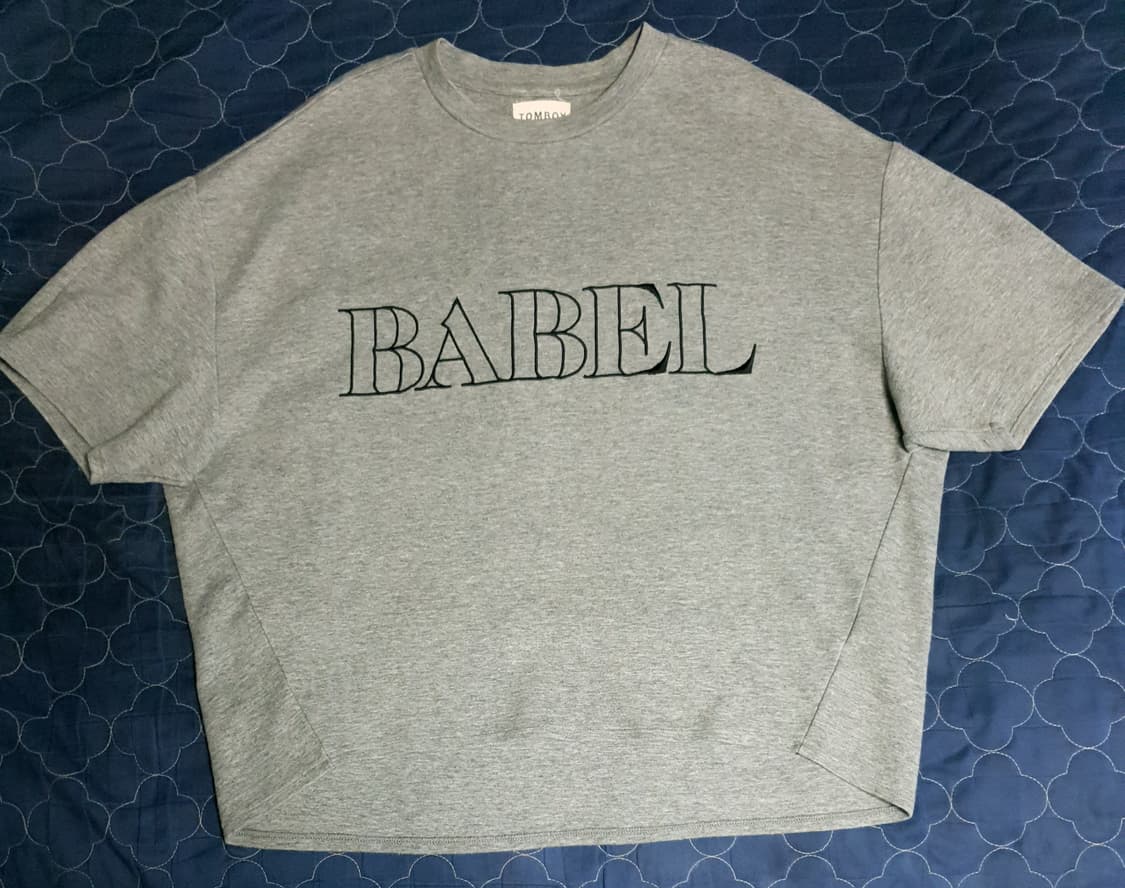 (빈티지) 톰보이 10.5oz BABEL 언발란스 반팔티 그레이(F) 상품이미지1