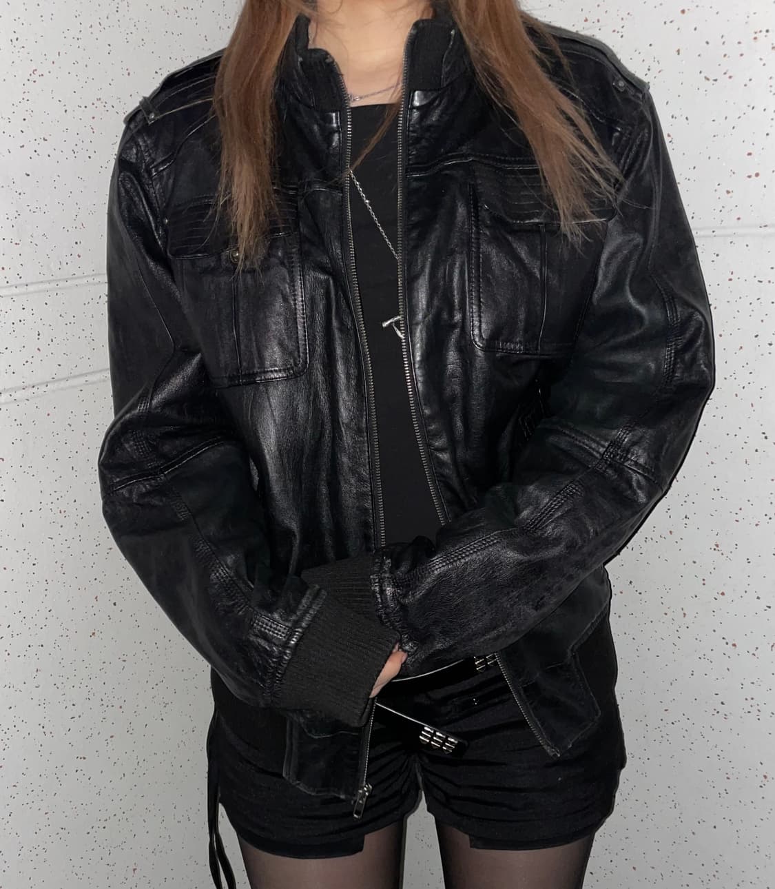 착샷o 리얼레더봄버자켓 천연가죽 에디슬리먼디올릭오웬스st락시크미국빈티지 상품이미지5