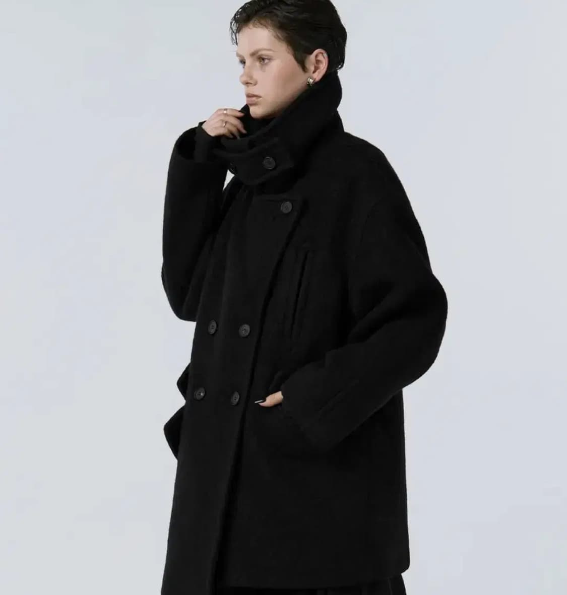 트리밍버드 헤어리 더블 코트 Hairy Double Half Coat 상품이미지1