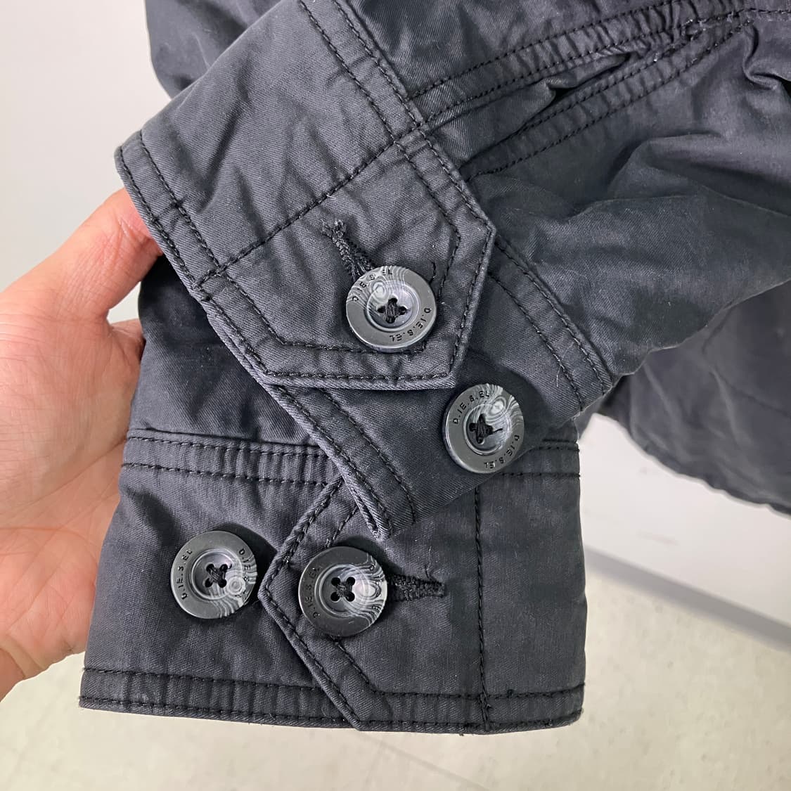 DIESEL 디젤 블랙 후드 밀리터리 필드 자켓 XS 상품이미지8