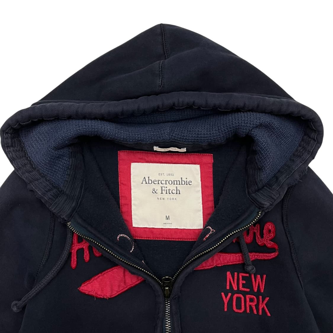 아베크롬비 레드 센터패치 네이비 후드집업 M 상품이미지5