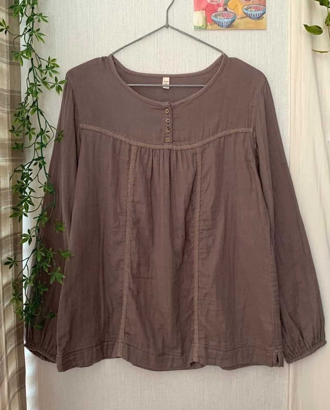 브라운 모리 레이스 티셔츠 상품이미지1