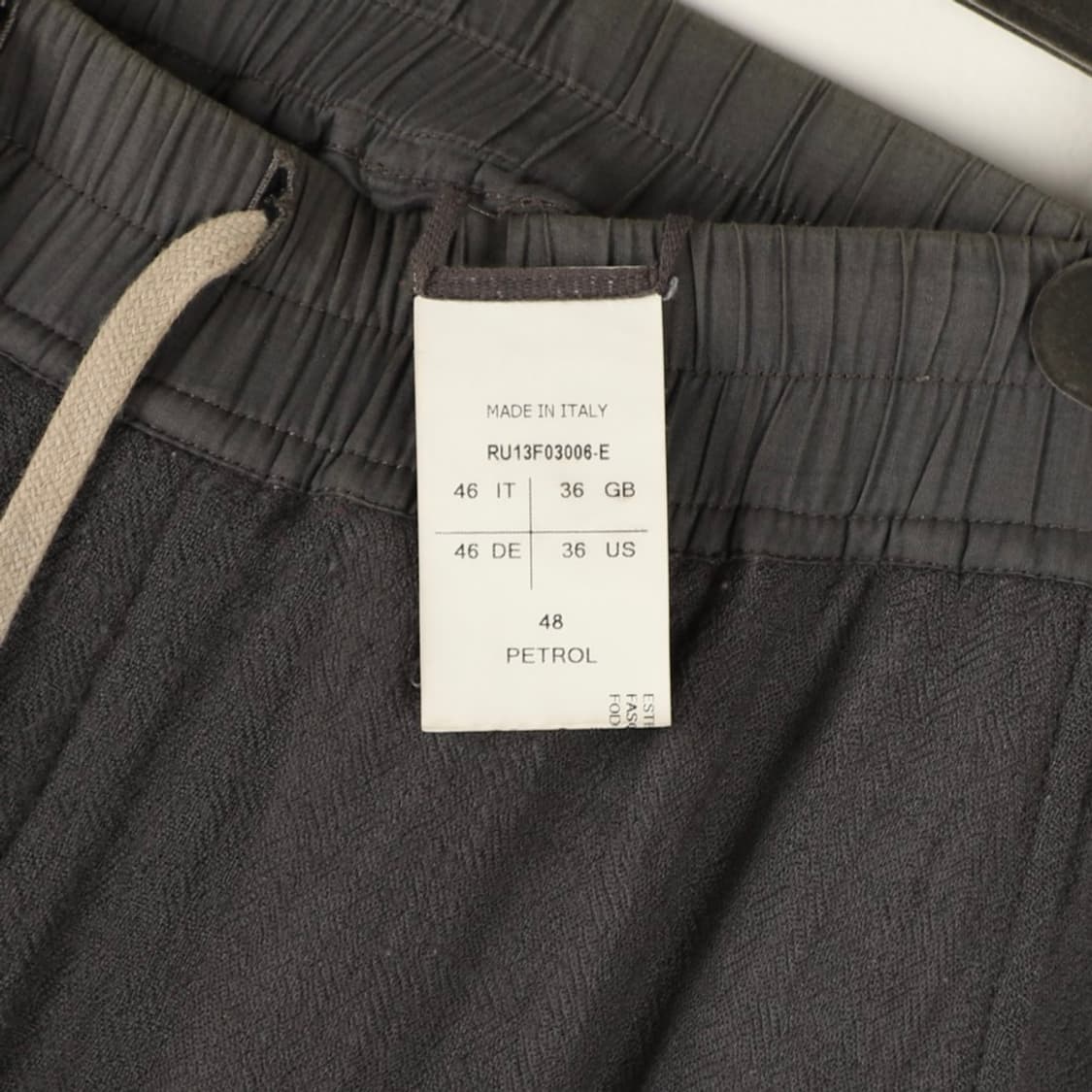 46 / Rick Owens 릭오웬스 울 드로우스트링 팬츠 상품이미지7