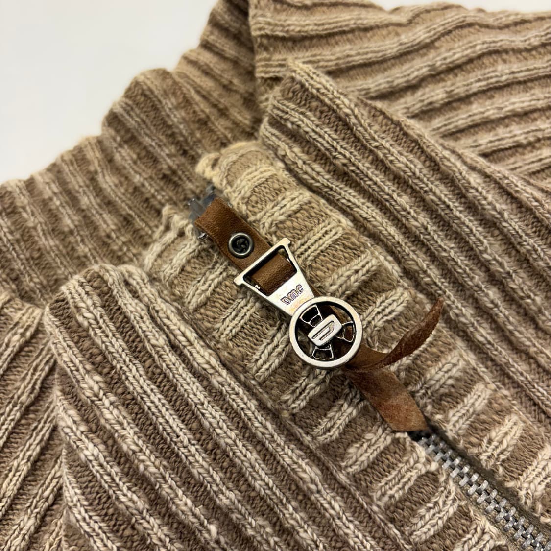 [XL] 디젤 빈티지 브라운 스트라이프 니트 집업 가디건 B615 상품이미지4