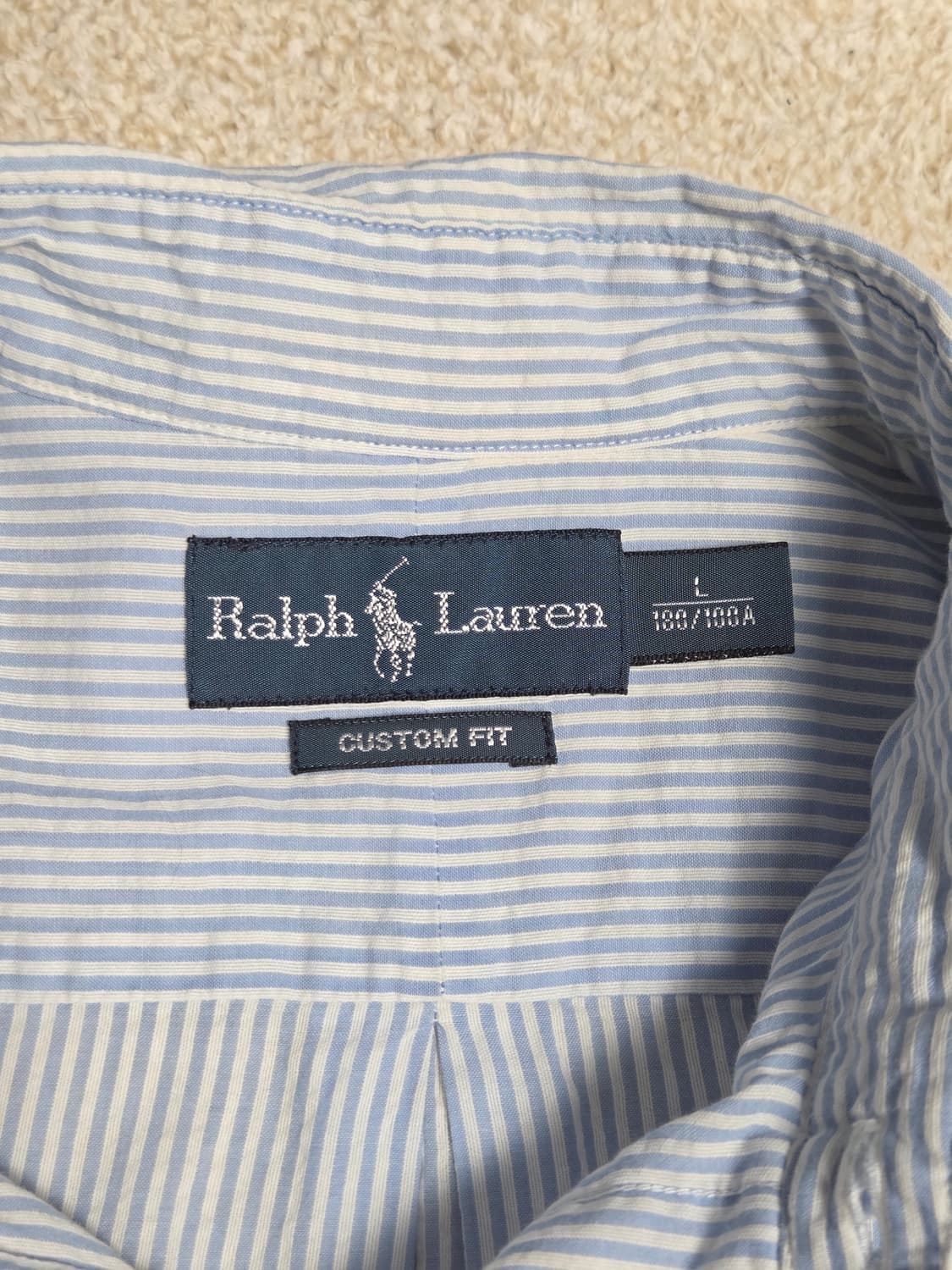 [폴로 랄프로렌] 커스텀핏 스트라이프 반팔 셔츠 | S00063 상품이미지3