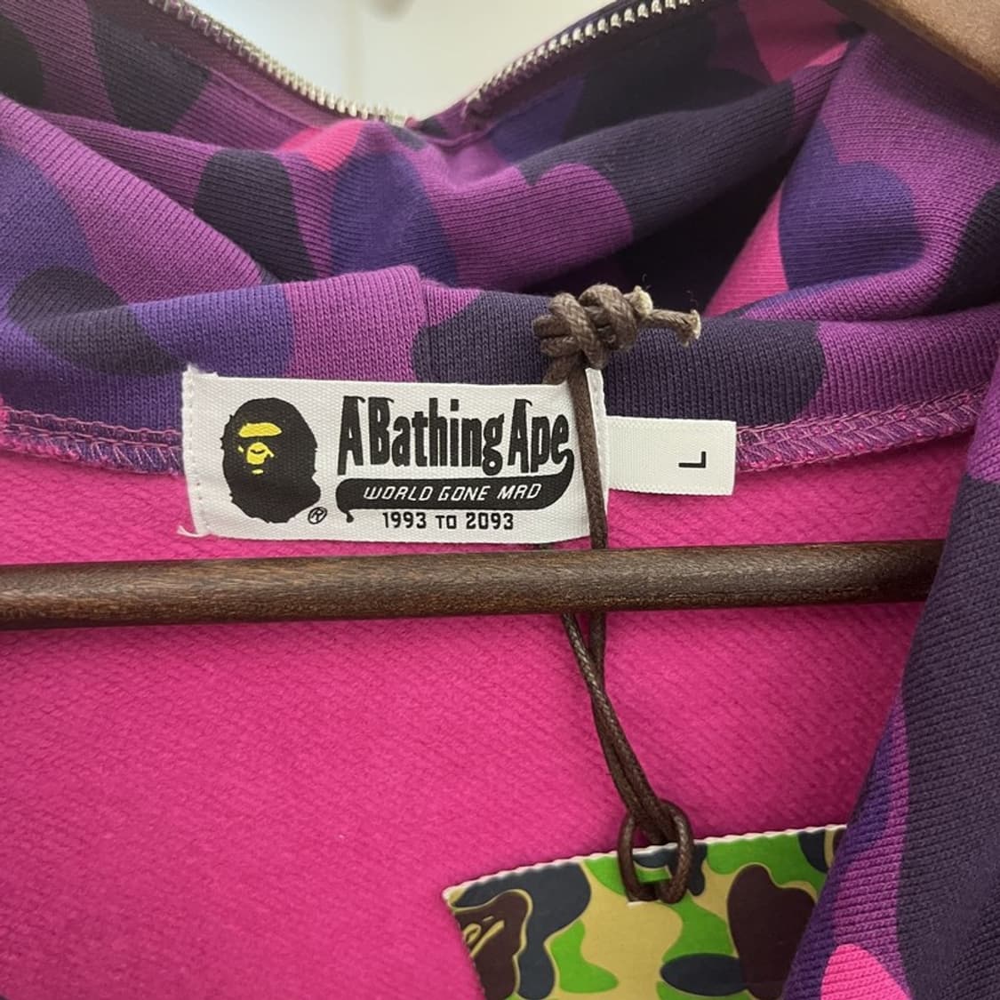 베이프 AAPE 스트릿 펑크 퍼플카모 샤크 후드집업 L C10113 상품이미지5