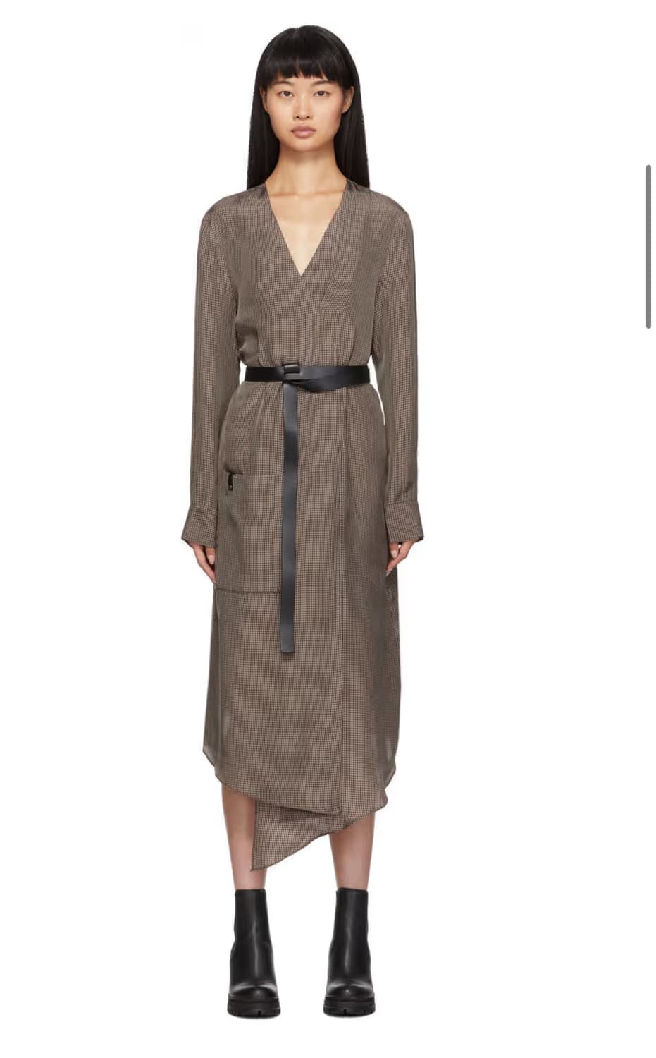 (정가 650$) 티비 Tibi 체크 셔츠 원피스 브라운 사이즈 2/s 상품이미지1